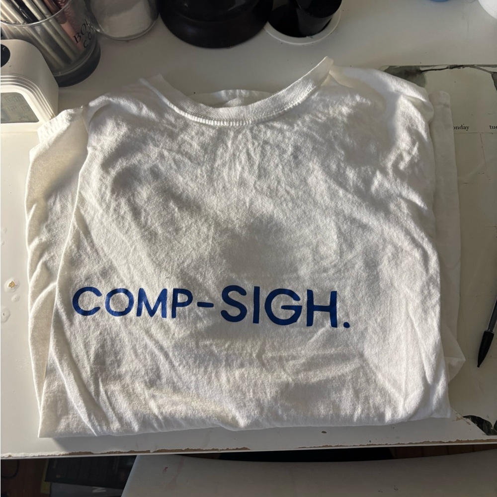 White Kids Shirt with Blue Print